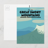 Grote Smoky Mountains reisposter. Briefkaart (Voorkant / Achterkant)
