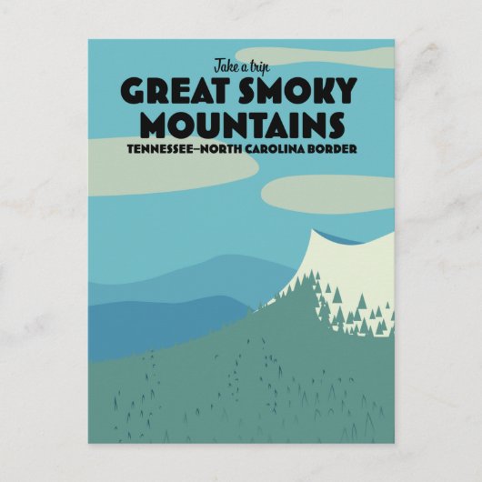 Grote Smoky Mountains reisposter. Briefkaart (Voorkant)