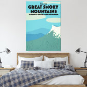Grote Smoky Mountains reisposter. Canvas Afdruk (Insitu (Slaapkamer))