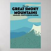Grote Smoky Mountains reisposter. Poster (Voorkant)