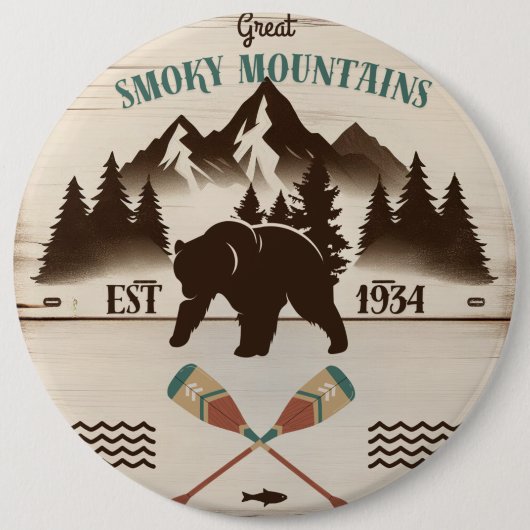 Grote Smoky Mountains, TN beer Ronde Button 6,0 Cm (Voorkant)