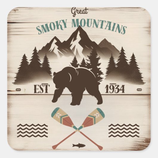 Grote Smoky Mountains, TN beer Vierkante Sticker (Voorkant)