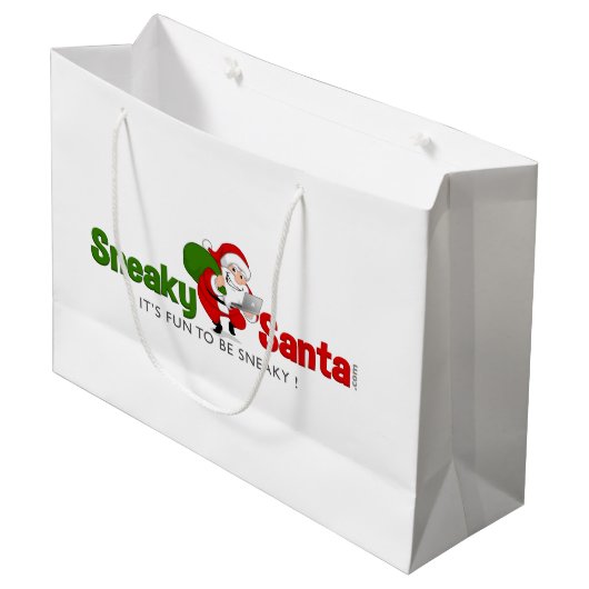 Grote Sneaky Santa Gift-tas Groot Cadeauzakje (Voorkant Gekanteld)