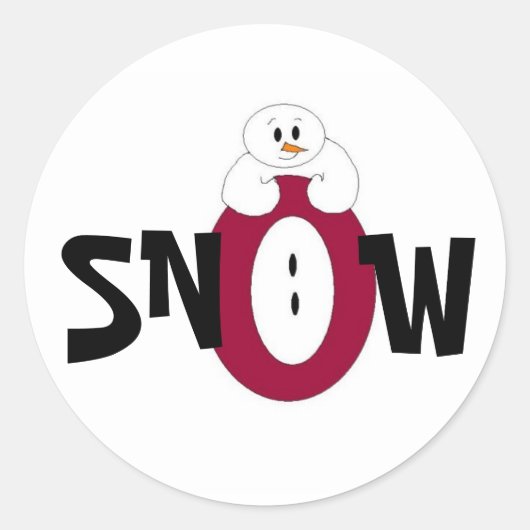 Grote Sneeuw Ronde Sticker (Voorkant)