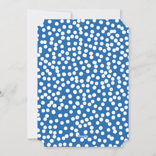 Grote Sneeuw Stippen op Nebulas Blue, Kerst Kaart (Achterkant)