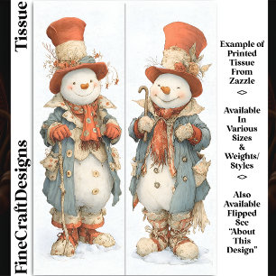 Grote Sneeuwmannen In Cottagecore Outfits DS6L Dec Tissuepapier
