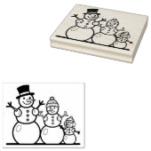 Grote sneeuwpoppenfamilie rubberstempel (Gestempeld)
