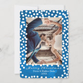 Grote sneeuwstippen op Nebulas Blue, kerstkaart Kaart (Voorkant)