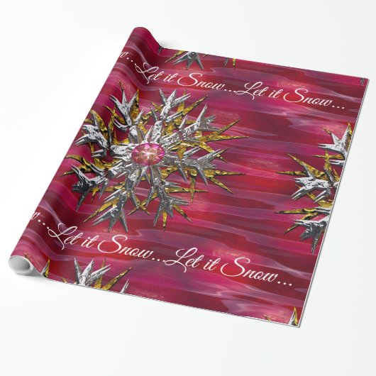 Grote sneeuwvlok boven Parijs Glossy Cadeaupapier (Uitgerold)