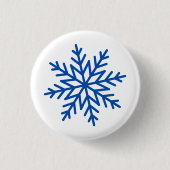 Grote sneeuwvlok ronde button 3,2 cm (Voorkant)