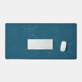 Grote sneeuwvlokken op Dark Blue Desk Mat (Keyboard & Muis)