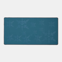 Grote sneeuwvlokken op Dark Blue Desk Mat