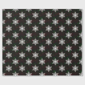 Grote Snowflakes Red Green Star Black BG Kerstmis Cadeaupapier (Vlak)