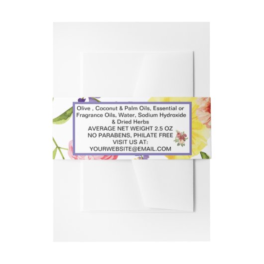 grote SOAP BAND PAS Invitation Belly Band AAN Uitnodigingen Wikkel (Voorkant Voorbeeld)