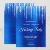 Grote Sparkly Icicles Royal Blue Folie Holiday Kaart (Voorkant / Achterkant)