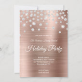 Grote Sparkly Rhinestone Roos Gold Foil Holiday Kaart (Voorkant)