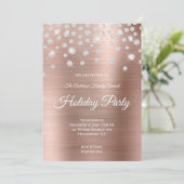 Grote Sparkly Rhinestone Roos Gold Foil Holiday Kaart (Staand voorkant)