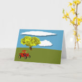 Grote spatie notecard met tractor kaart (Gele Bloem)