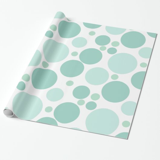 Grote speelse geometrische cirkels cadeaupapier (Uitgerold)