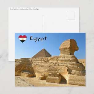 Grote Sphinx van Giza met Khafre-piramide - Egypte Briefkaart