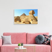 Grote Sphinx van Giza met Khafre-piramide - Egypte Canvas Afdruk (Insitu (Woonkamer))