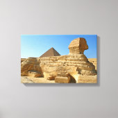 Grote Sphinx van Giza met Khafre-piramide - Egypte Canvas Afdruk (Voorkant)