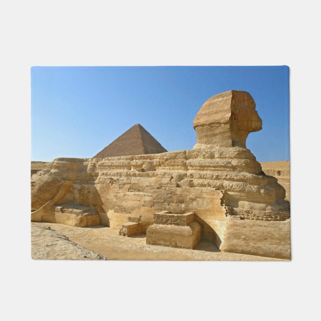 Grote Sphinx van Giza met Khafre-piramide - Egypte Deurmat (Voorkant)