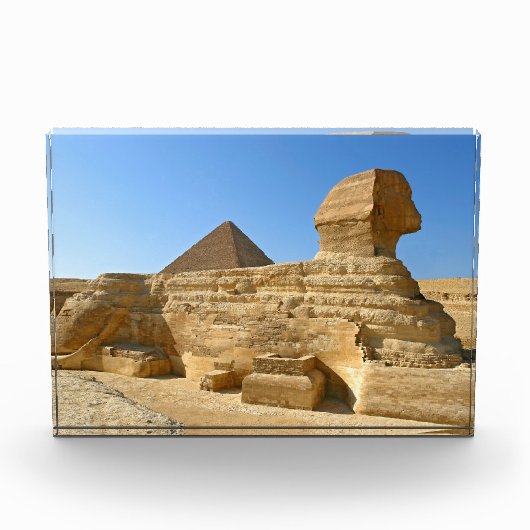 Grote Sphinx van Giza met Khafre-piramide - Egypte Fotoblokken (Voorkant)