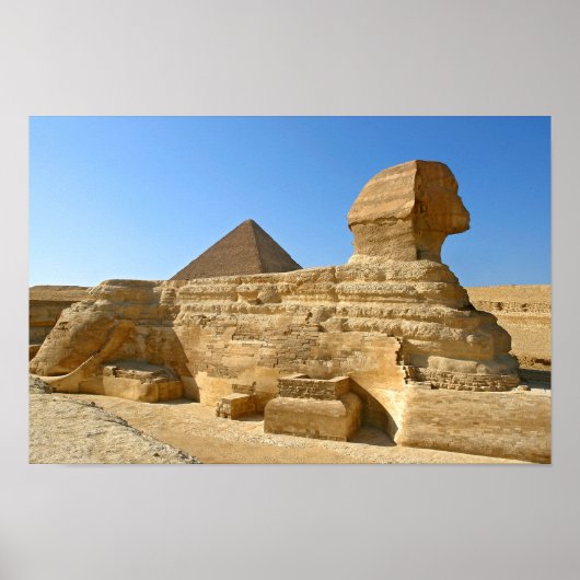 Grote Sphinx van Giza met Khafre-piramide - Egypte Poster (Voorkant)