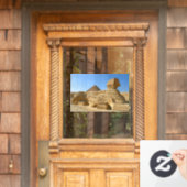 Grote Sphinx van Giza met Khafre-piramide - Egypte Raamsticker (Huis Deur)