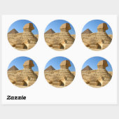 Grote Sphinx van Giza met Khafre-piramide - Egypte Ronde Sticker (Vel)