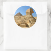 Grote Sphinx van Giza met Khafre-piramide - Egypte Ronde Sticker (Tas)