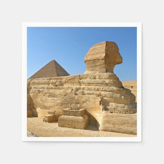 Grote Sphinx van Giza met Khafre-piramide - Egypte Servet (Voorkant)