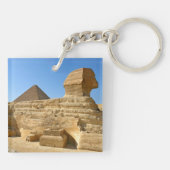Grote Sphinx van Giza met Khafre-piramide - Egypte Sleutelhanger (Achterkant)