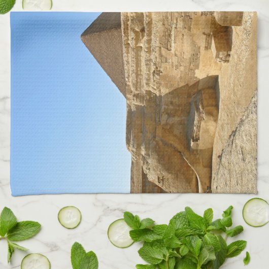 Grote Sphinx van Giza met Khafre-piramide - Egypte Theedoek (Gevouwen)