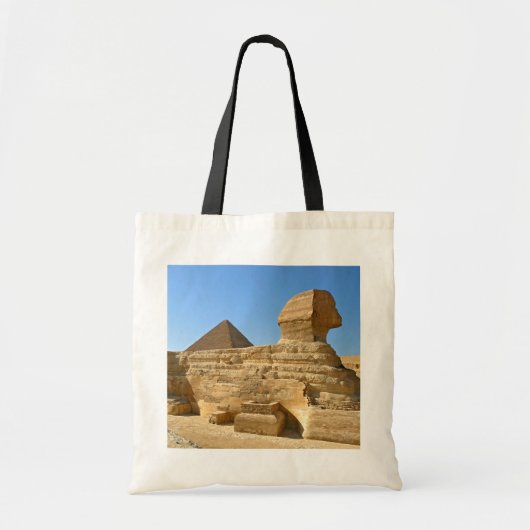 Grote Sphinx van Giza met Khafre-piramide - Egypte Tote Bag (Voorkant)
