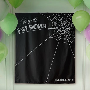 Grote Spider Web Halloween Baby shower Achtergrond Wandkleed