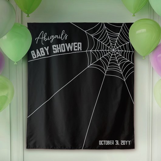 Grote Spider Web Halloween Baby shower Achtergrond Wandkleed