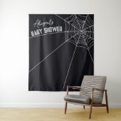 Grote Spider Web Halloween Baby shower Achtergrond Wandkleed (In situ)