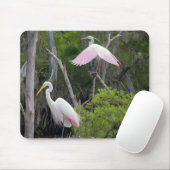 Grote spijt dominantie over Roseate Spoonbill. Muismat (Met muis)