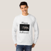 Grote spin, "Happy Halloween" lange hoes T-shirt (Voorkant volledig)
