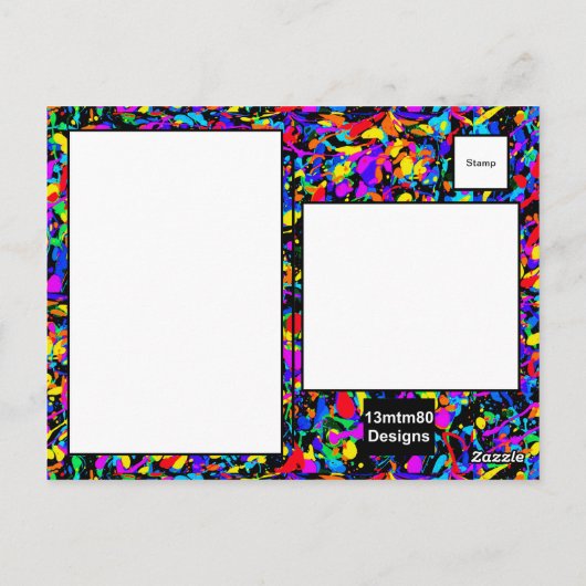 Grote Splatter - Briefkaart (Achterkant)