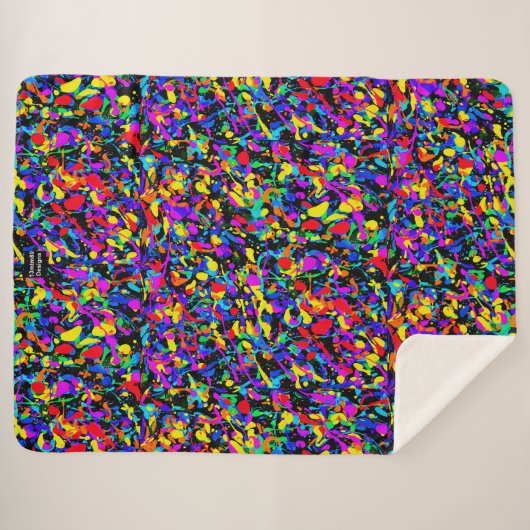 Grote Splatter - Sherpa Deken (Voorkant (horizontaal))