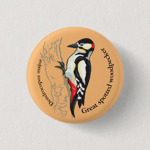 grote spookspecht ronde button 3,2 cm