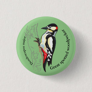 grote spookspecht ronde button 3,2 cm