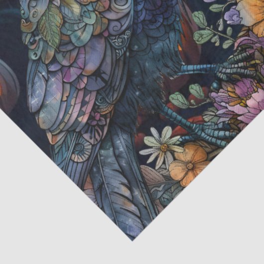 Grote Spooky Raven Haunted Halloween Decoupage Tissuepapier (Detail)