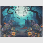 Grote Spooky Raven Haunted Halloween Decoupage Tissuepapier (Voorkant)