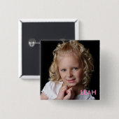 Grote sprong, LEAH Vierkante Button 5,1 Cm (Voorkant /achterkant)