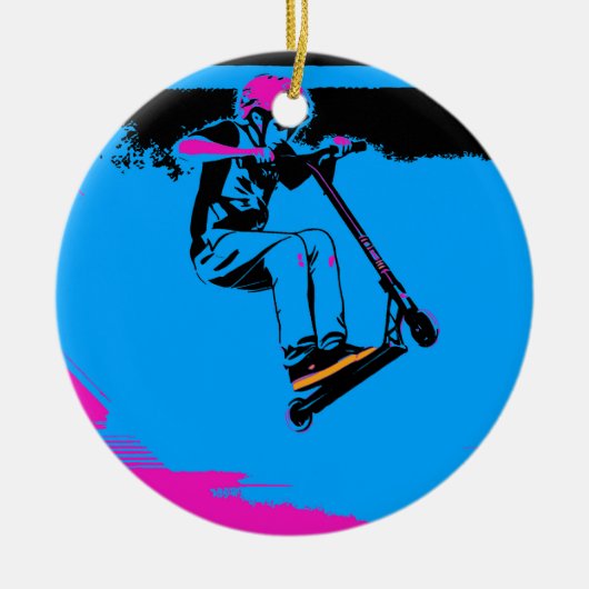 Grote Sprong - Scooterrijder Keramisch Ornament (Voorkant)