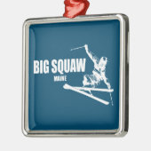 Grote Squaw Maine Skier Metalen Ornament (Links)